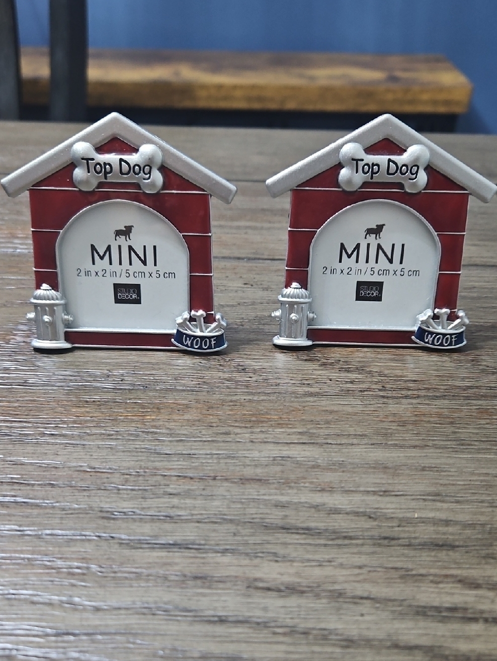 Studio Decor Red Doghouse 'Top Dog' Mini Picture Frame Pair